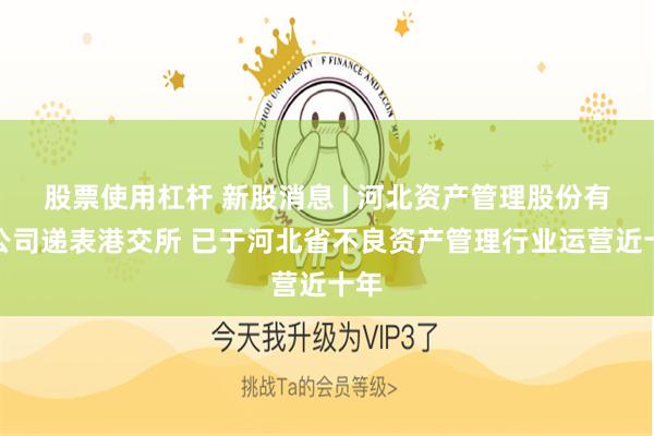 股票使用杠杆 新股消息 | 河北资产管理股份有限公司递表港交所 已于河北省不良资产管理行业运营近十年
