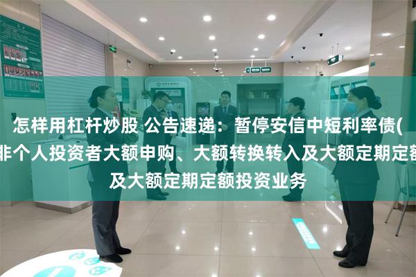 怎样用杠杆炒股 公告速递：暂停安信中短利率债(LOF)基金非个人投资者大额申购、大额转换转入及大额定期定额投资业务