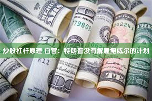 炒股杠杆原理 白宫：特朗普没有解雇鲍威尔的计划